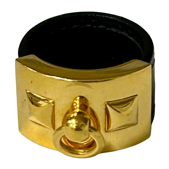 Hermès Collier de Chien Leather & Gold-Tone Ring
